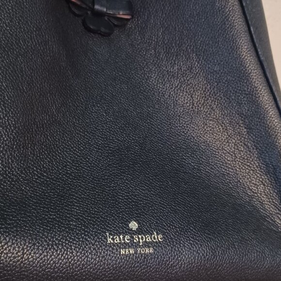 Kate Spade Leila Medium Triple Compartment Shoulder Bag - Black / Pink - Picture 2 of 12